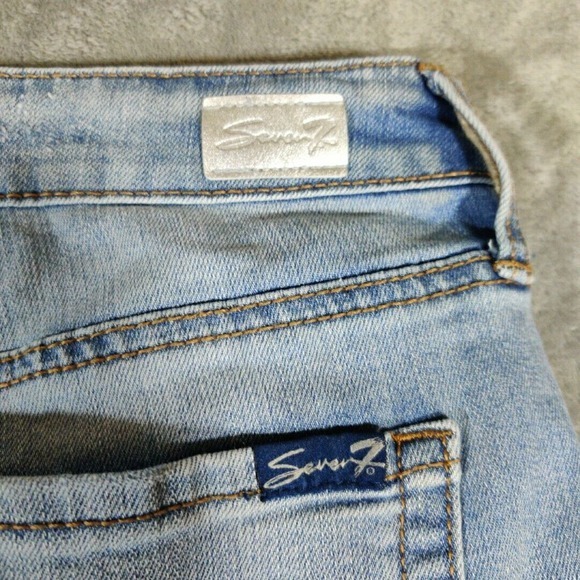 Seven 7 Denim Shorts Womens 16 Blue Distressed Sunset Bermuda Beach Basic Summer - Picture 3 of 9